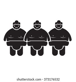Sumo wrestling People Icon Illustration design