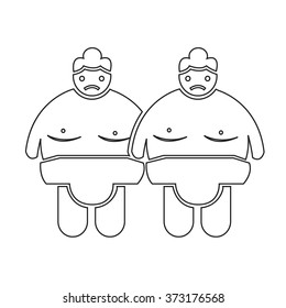 Sumo wrestling People Icon Illustration design