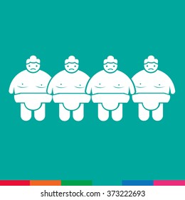 Sumo wrestling People Icon Illustration design