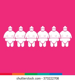 Sumo wrestling People Icon Illustration design