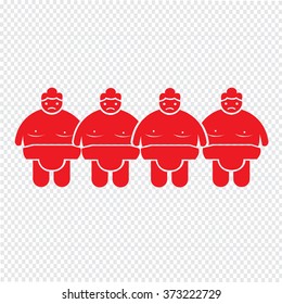 Sumo wrestling People Icon Illustration design
