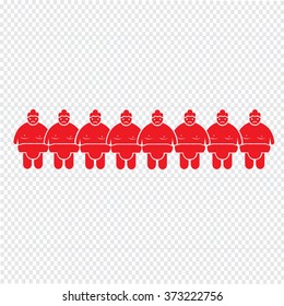 Sumo wrestling People Icon Illustration design