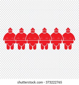 Sumo wrestling People Icon Illustration design