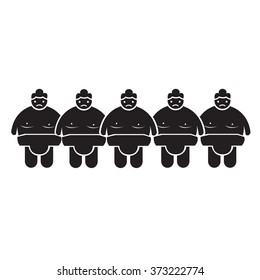 Sumo wrestling People Icon Illustration design