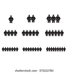 Sumo wrestling People Icon Illustration design