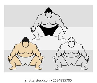 Sumo Wrestling, Sumo Wrestling Silhouette, Sports, Sumo, Sumo illustration, Vector, Clipart