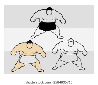 Sumo Wrestling, Sumo Wrestling Silhouette, Sports, Sumo, Sumo illustration, Vector, Clipart