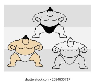 Sumo Wrestling, Sumo Wrestling Silhouette, Sports, Sumo, Sumo illustration, Vector, Clipart