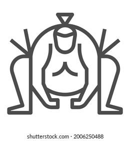 Sumo, wrestling, square line vector icon.