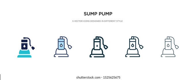 sump pump icon in different style vector illustration. two colored and black sump pump vector icons designed in filled, outline, line and stroke style can be used for web, mobile, ui