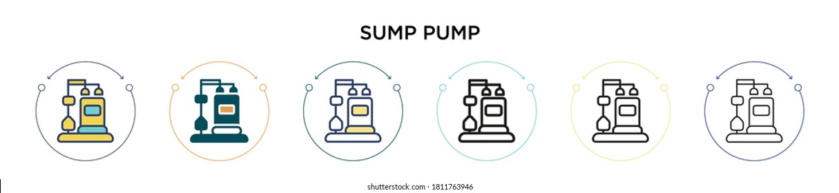 Sump Pump Icon In Filled, Thin Line, Outline And Stroke Style. Vector Illustration Of Two Colored And Black Sump Pump Vector Icons Designs Can Be Used For Mobile, Ui, Web