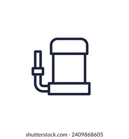 sump pump icon, line pictogram on white