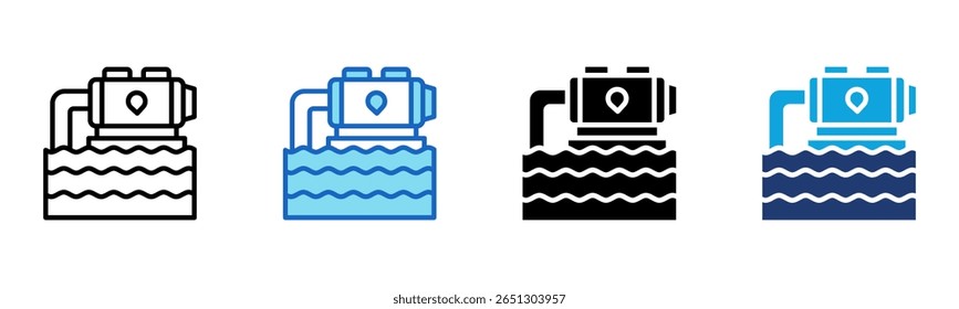 Sump Pump icon Multi Style Vector Illustration