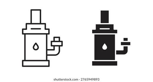 Sump pump icons. Vector graphic. Editable vector stroke. EPS 10.