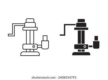Sump Colección o conjunto de iconos del contorno de la bomba. Recortar la bombea de la línea vectorial delgada