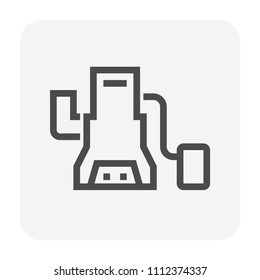 Sump pump, submersible pump or dewatering pump vector icon. Consist of electric motor, impeller, cable. For drainage system to remove water, flood, wastewater, sewage, groundwater, rainwater. 48x48 px