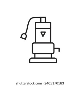 Sump pump vector line icon illustration