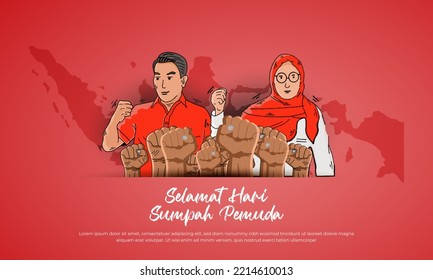 Sumpah pemuda youth pledge background vector design