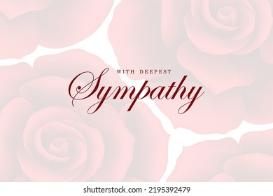 Sumpathy on mesh light red colored rose background vector illustration. Template layout design for sympathy postcard or wedding invitation
