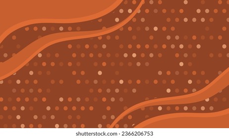 Sumptuous chocolate background featuring dynamic abstract shapes and playful polka-dot accents. This delightful composition combines richness with whimsy.