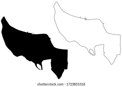 Sumqayit City (Republic of Azerbaijan) map vector illustration, scribble sketch City of Sumgait or Sumgayit map