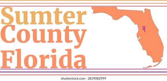 Sumter County Florida Highlighted on State Map