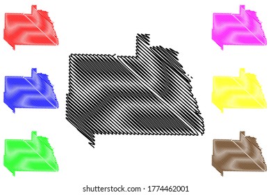 Sumter County, Georgia (U.S. county, United States of America,USA, U.S., US) map vector illustration, scribble sketch Sumter map