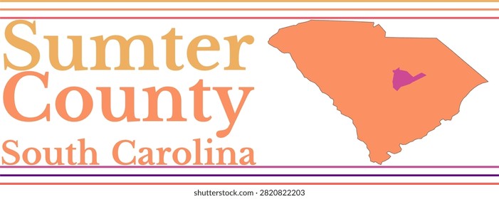 Sumter County South Carolina Highlighted on State Map