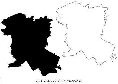 Mapa de la ciudad de Sumy (Ucrania) ilustración vectorial, dibujo de la ciudad de Sumy