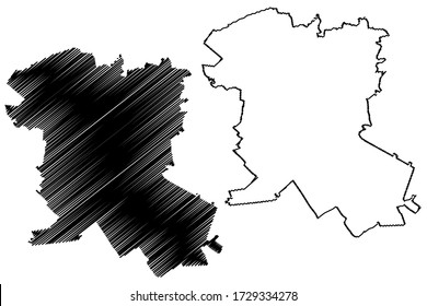 Sumy City (Ukraine) Kartenvektorbild, Skizze Stadt Sumy Karte