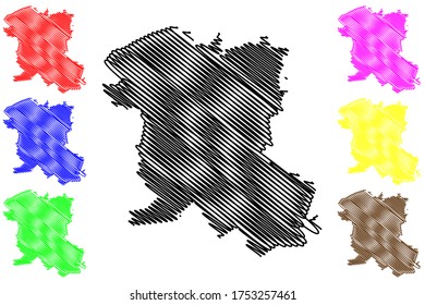 Sumy City (Ukraine) map vector illustration, scribble sketch City of Sumy map