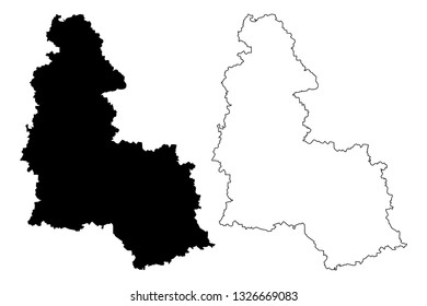 Sumy Oblast (Administrative divisions of Ukraine, Oblasts of Ukraine) map vector illustration, scribble sketch Sumshchyna map
