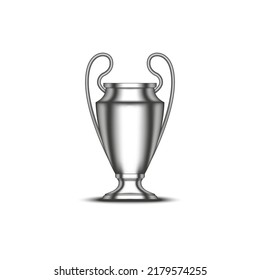 Sumy, Ukraine - 08.18.22: Champions League Cup Football Trophy Realistic Vector 3d Model Isolated On White Background