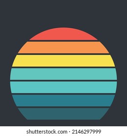 Sun 80s in retro style. Retro sunset collection. Set