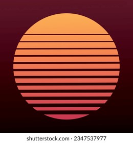 Sun 80s in retro style. Retro sunset collection