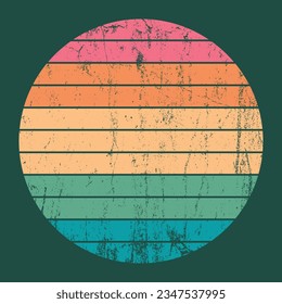 Sun 80s in retro style. Retro sunset collection