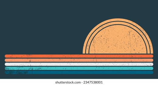 Sun 80s in retro style. Retro sunset collection