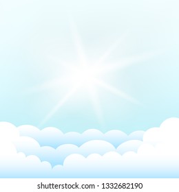 Cloudy Sky Vector Background Blue Sky Stock Vector (Royalty Free ...