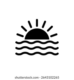 Sun Above Water Line, Nature and Sunrise Concept