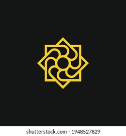 Sun Abstract Geometric logo design vector illustration