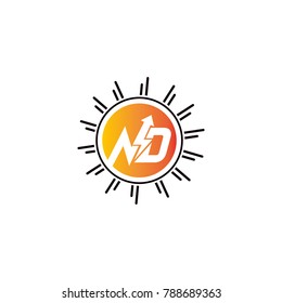 SUN Abstract Geometry logo Symbol. Modern template Flat design signs. vector icon illustration - Vector
