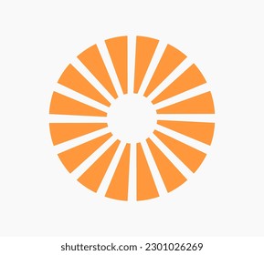 Símbolo de icono abstracto de Sun. Ilustración vectorial.