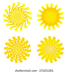 sun abstract icons set