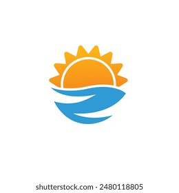 sun abstract logo modern style
