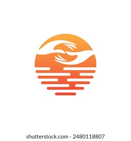 sun abstract logo modern style
