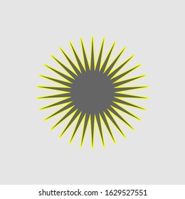 Sun in abstract style isolated on white background.