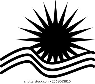 Sun Abstract white isolated Vector illustration