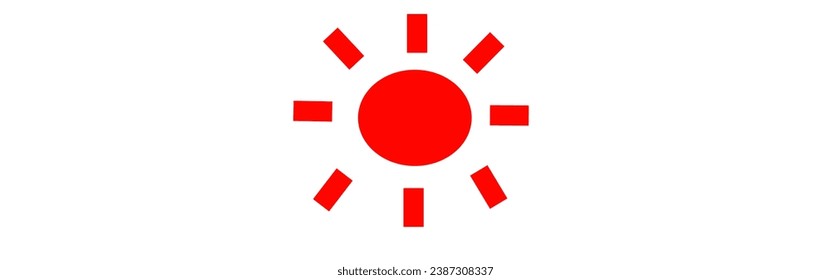The sun is adorned with red rays.