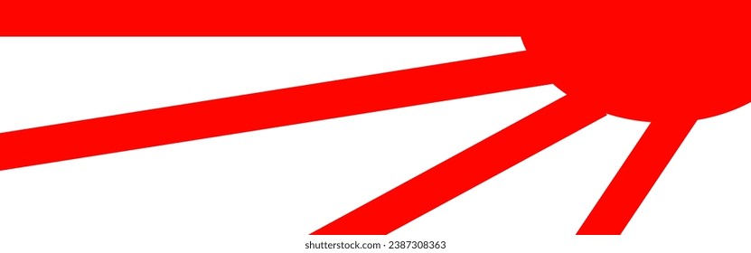 The sun is adorned with red rays.