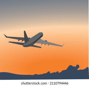 sun airplan character flat illustration